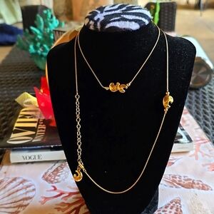 Givenchy Authentic Vintage Gold Tone Choker & Long Chain Neck